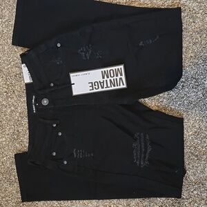 Almost Famous Black Distressed Vintage Mom Jeans Size 0